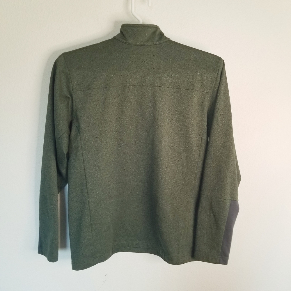 The North Face Green Thermal Jacket Fleece Lined Half Zip Mens L - Picture 2 of 8